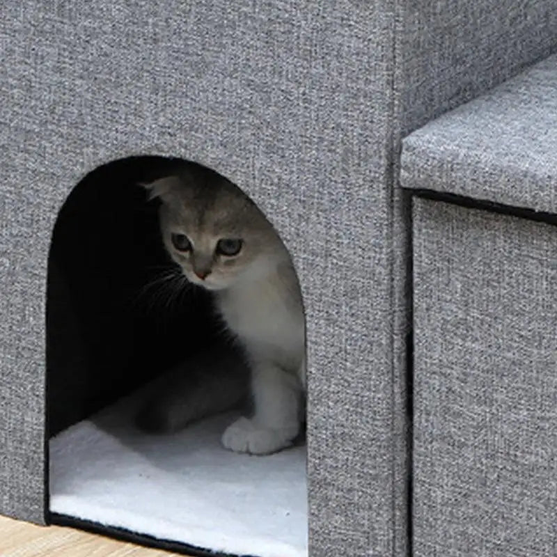 Pet Ladder Storage Box Cat Stairs Foldable Dog Stable Soft Organizer Qme