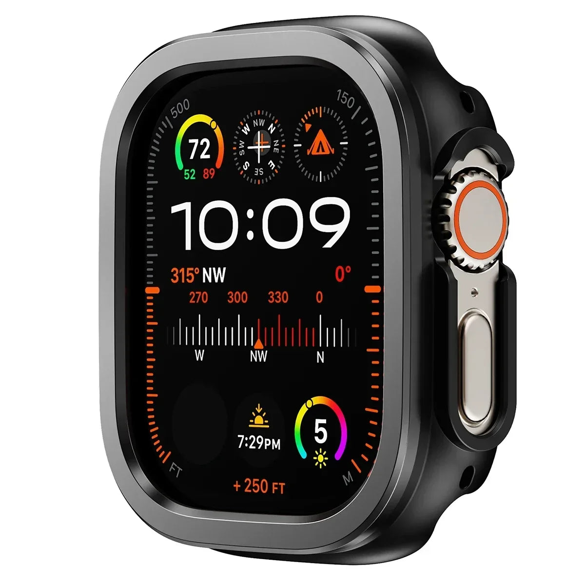 Aluminum Alloy metal +TPU Case For Apple Watch Ultra 49 45 41mm Bumper Frame Housing Protector for iWatch Series SE 9 8 Ultra 7 Qme Grey 45mm Series 9 8 7