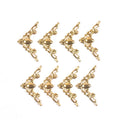 30Pcs Corner Protector Filigree Wraps Metal Crafts Connectors For Jewelry Findings Making Scrapbook DIY Box Album Home Decor Qme Gold
