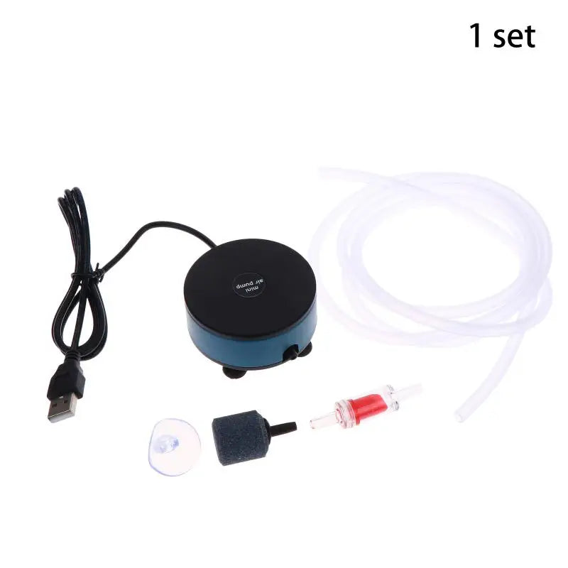 Small Oxygen Pump Air Compressor Aquarium Accessories USB Mini Fish Qme B