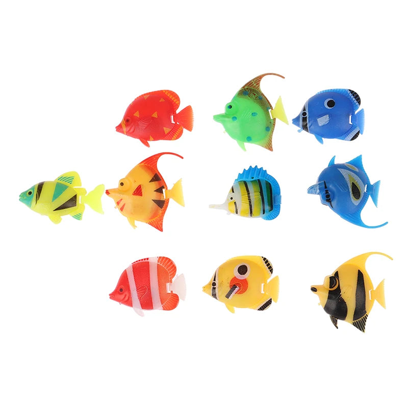 .10Pcs Aquarium Fish Tank Artificial Fake Floating Fish Pet Decor Ornaments. Qme