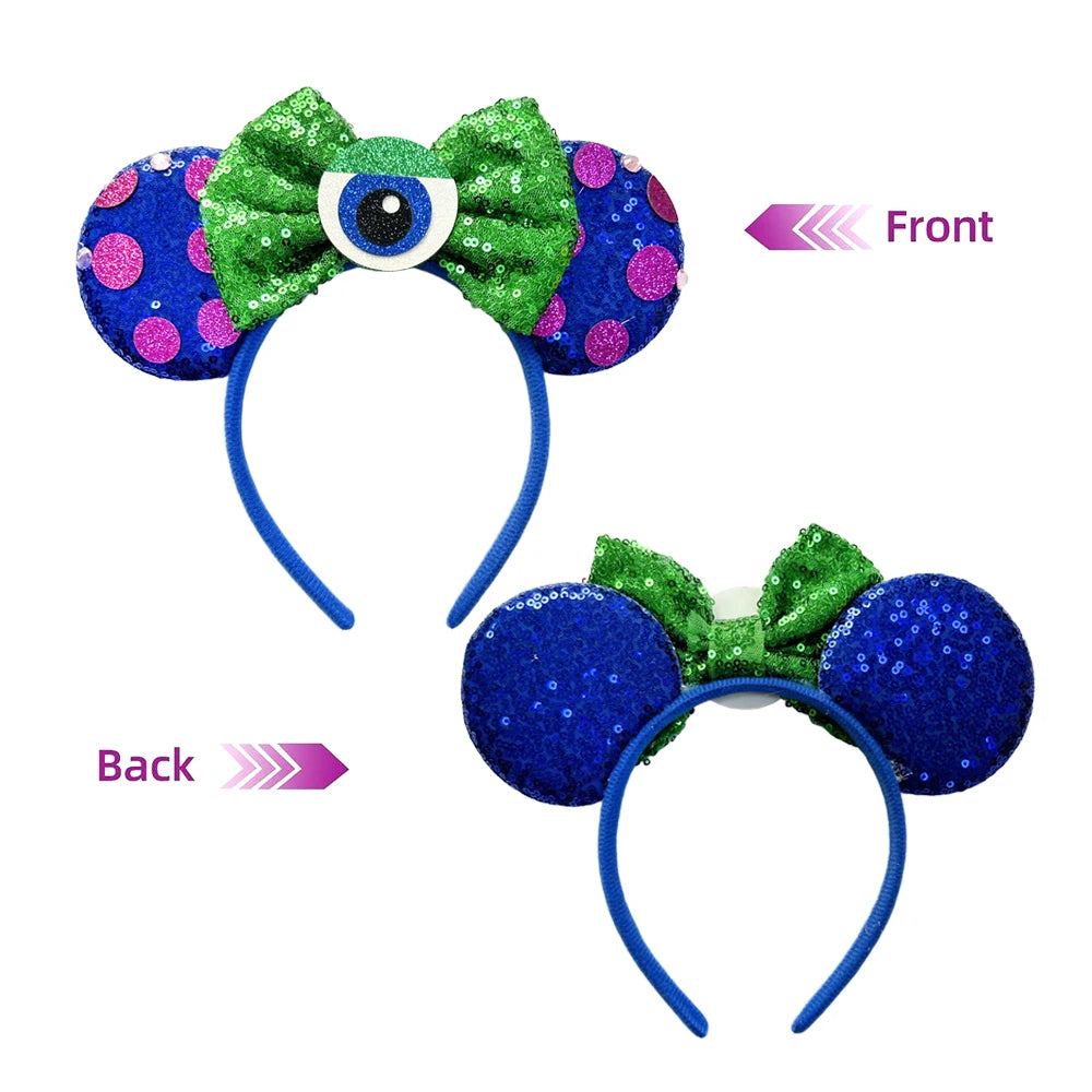 NEW Sullivan Mickey Ears Headband Monster Inc Minnie Mouse Hairband Women Cartoon Character Cosplay Hair Accessories Kids Party Qme