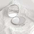 Portable Women Stainless Steel Makeup Mirror Hand Pocket Folded-side Qme Round China Mainland