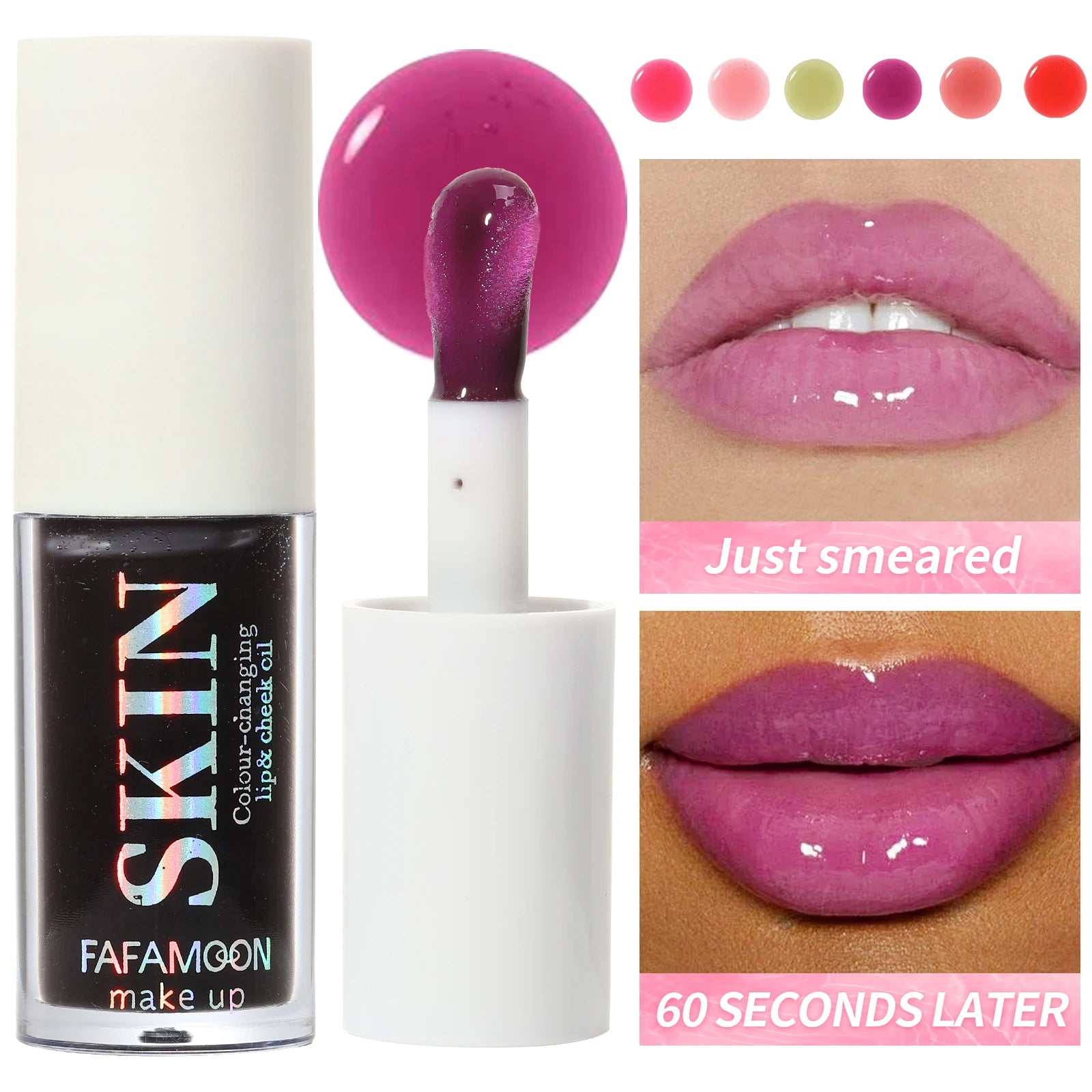 Black Brin Jelly Lip Oil Moisturizing Lip Gloss Lip Plumper Color Changing Nutritious Transparent Cherry Mineral LipOil Tinted Qme