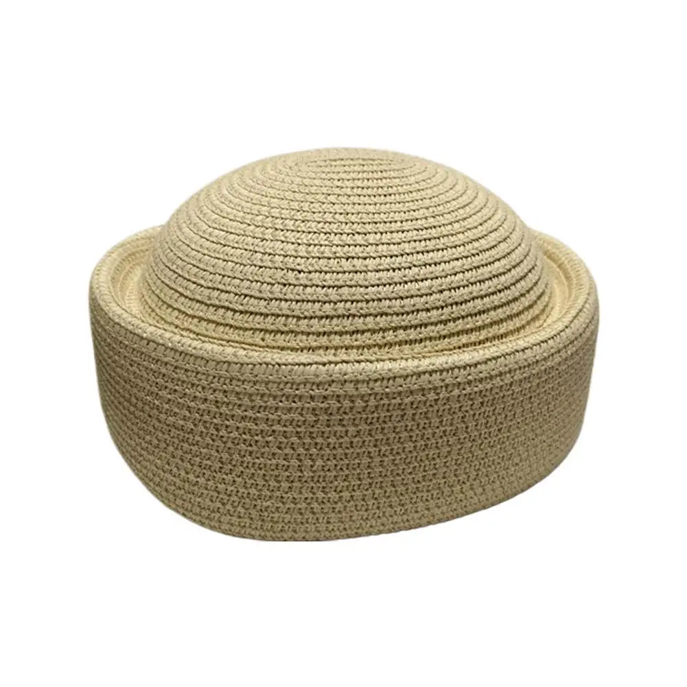 Round Raffia Straw Hats Women's Hat Summer Sunscreen Outdoor Qme A One size