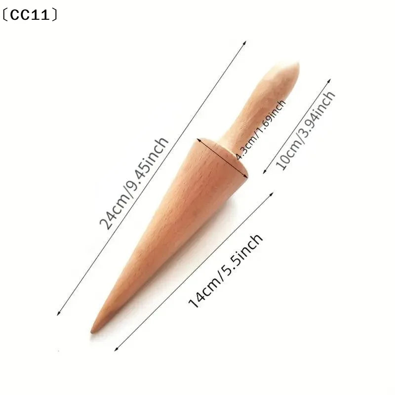 Wooden Ice Cream Cone Mold DIY Kitchen Tool Waffle Cake Croissant Qme