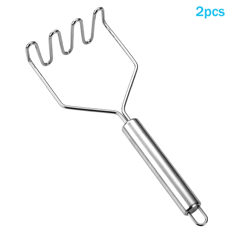 1 Stainless Steel Wave Potato Masher Ideal Kitchen Vegetable Fruit Qme 2pcs