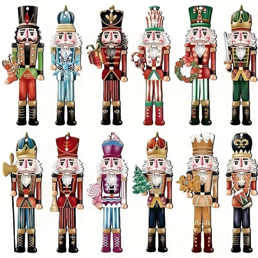 Party 12PCS Nutcracker Wooden Decorative Set - Christmas Gift, Party Decoration And Home Decor Qme 1 Set