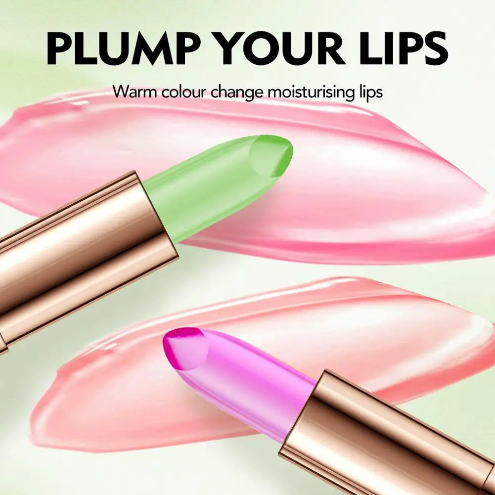 Moisturizing Aloe Vera Tricolor Lip Balm Warm Changing Lipstick Qme