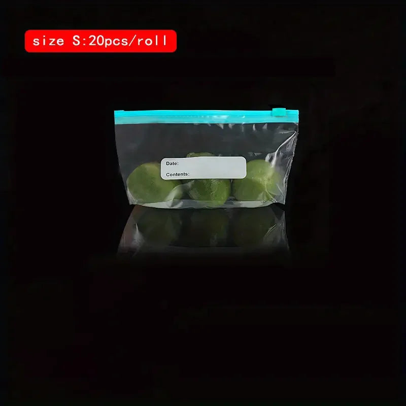 Zipper Style Sealed Freezer Special Sliding Lock Fresh-Keeping Bag, Thickened Quick Sealing Bag Qme small size 20pcs