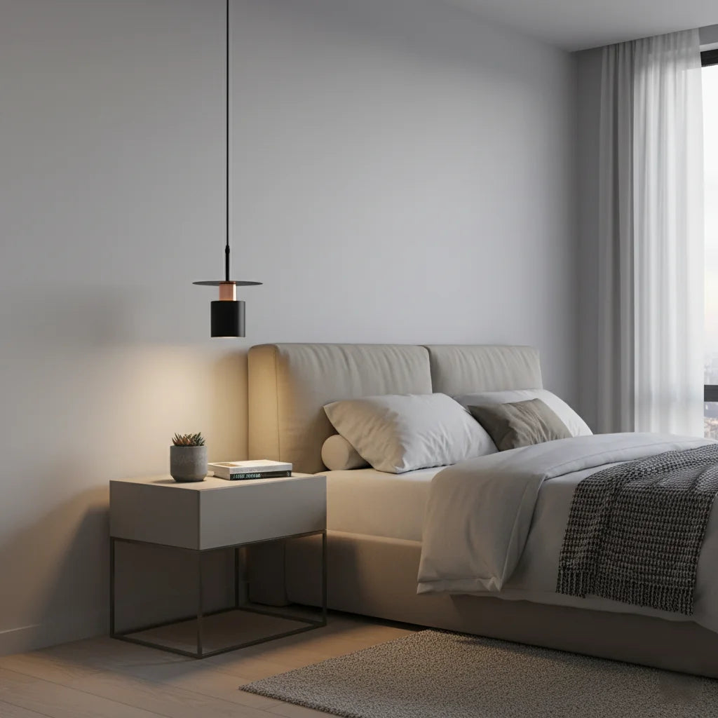 Nordic Minimalist Small Pendant Light Bedroom Bedside Corridor Study Hotel Restaurant Bar Creative Industrial Style Hanging Lamp Qme