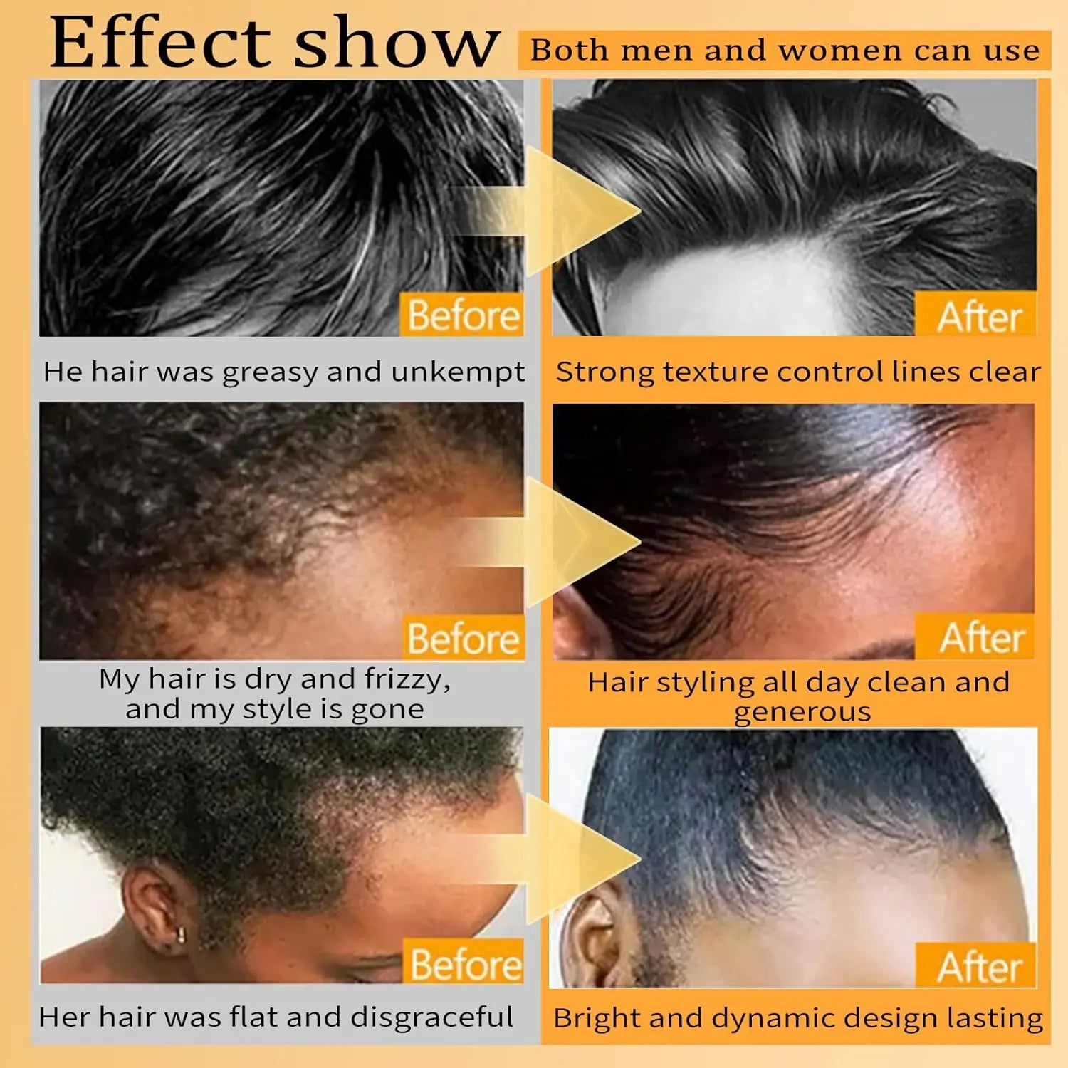 Hair Styling Gel-strong Hold Gel Men Women 24H Non-sticky No Flake Qme