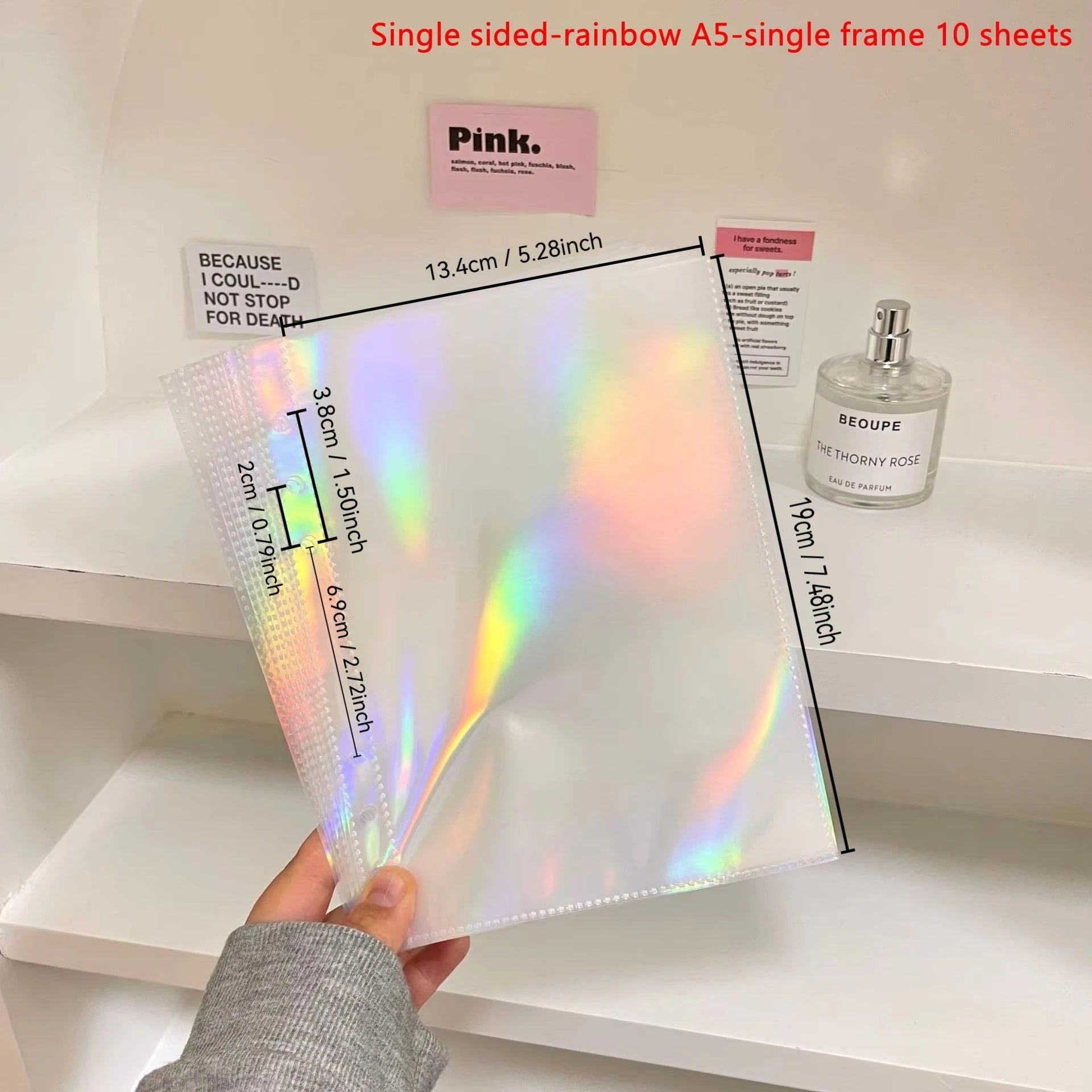 10Pcs/set Pockets Grids Photo Album A5 Inner Page Photocard Binder Photo Sleeve 6 Ring Refill Inner Page Photocard Kpop Qme Rainbow A5-1 grid