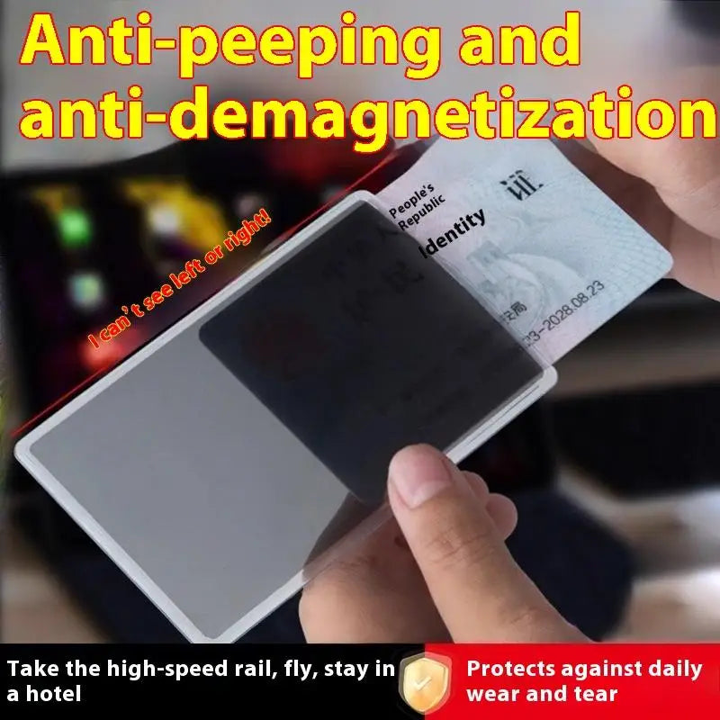 Anti-demag Anti-peep Card Holder Double-sided ID Protective Cover Qme
