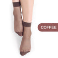 10 Pairs Women Elastic Short Stockings Black Nude Lightweight Mesh Breathable Casual Socks Summer Comfy Thin Stockings Qme Coffee One Size