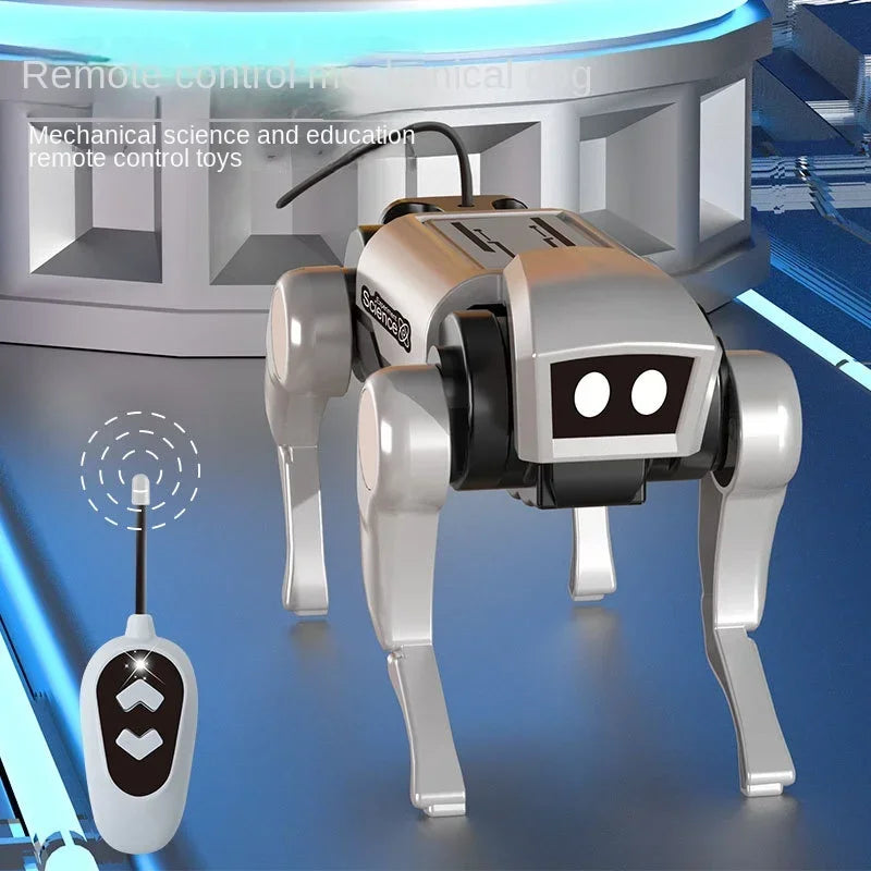 Rc Robot Children's Remote Control Mechanical Dog Toy Science Teaching Diy Assembling Model Electric Set Toys for Boys Kids Gift Qme