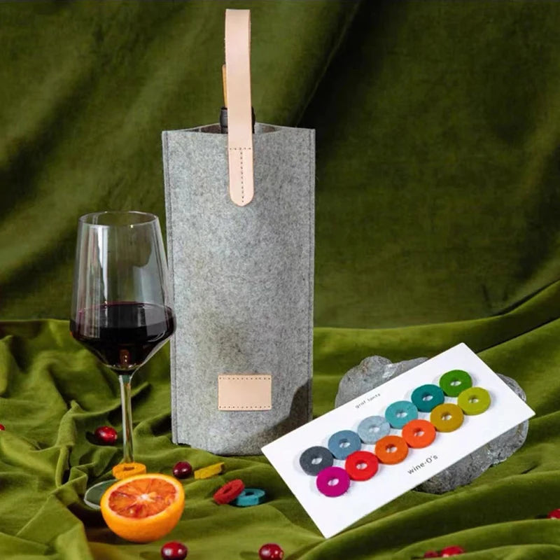 Wine Cooler Lovers Wedding Bag Felt Single Bottle Insulated Tote Qme