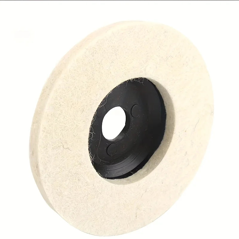 1/5/10pcs 50mm & 75mm Wool Polishing Wheel with Felt Backing Pad - Angle Grinder Compatible for Metal, Marble, Glass, Ceramic Qme