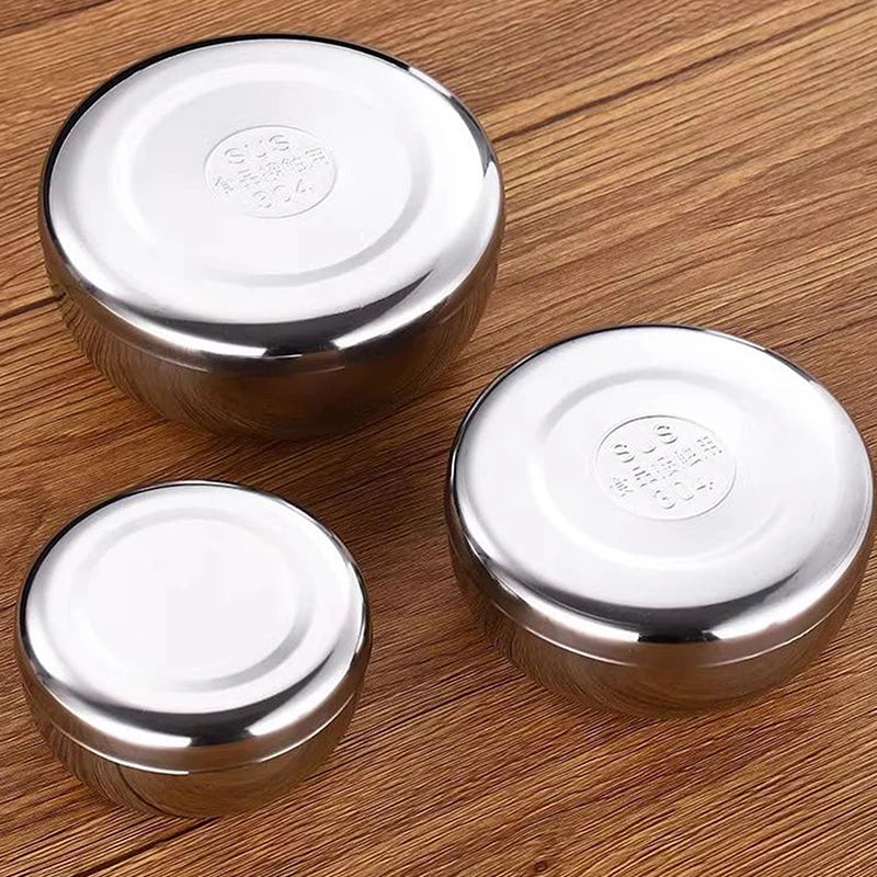 Stainless Steel Bowl Korean Big Cooked Rice Cover Single Layer Qme