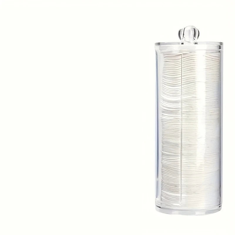 Transparent swab box, storage container for makeup sponge, swabs, dental floss, hair clips, etc., bathroom storage canister, Qme