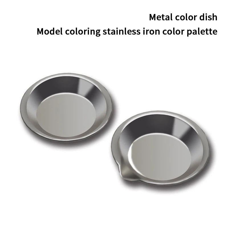 Makeup Palette Stainless Steel Small Round Paint Tray Artist Qme