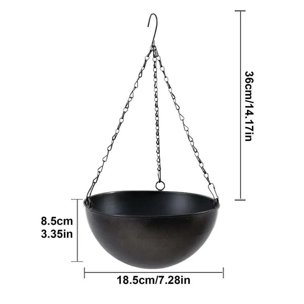 Outdoor Plant Hanger Hook Iron Self-watering Planter Pot Indoor Wall Qme CN Black
