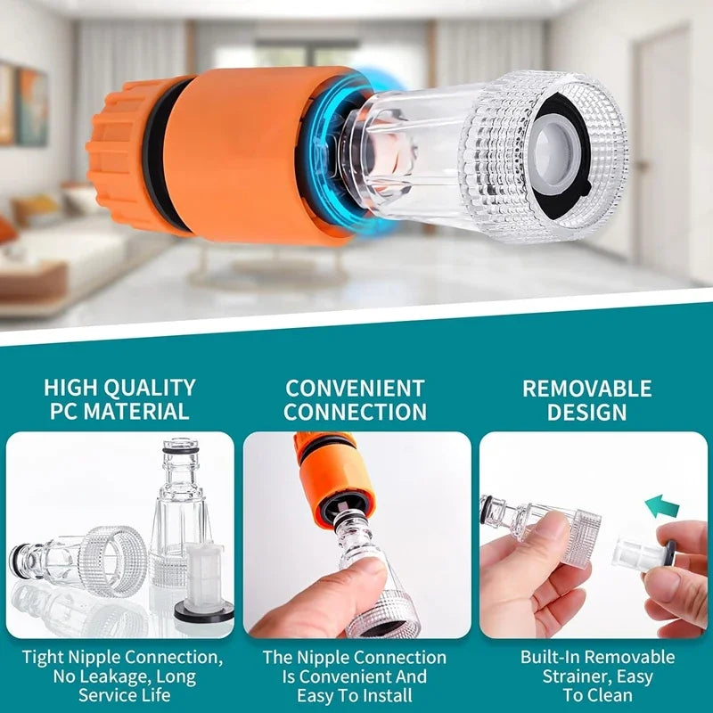 3/4" High Pressure Washer Water Filter Connector Replacement Tool Water Pump Inlet Hose Garden Accessories for Garden Adapter Qme