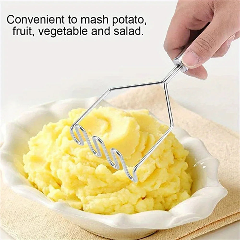 Stainless Steel Potato Masher, Wave Potato Masher, Kitchen Gadgets Qme