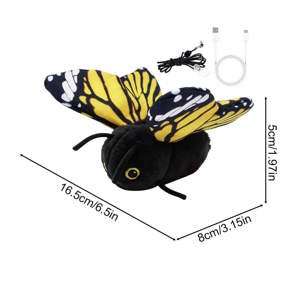 Indoor Cat Auto Toy Mental Physical Exercise Easy Mount Pet Teaser Cat Toy Butterfly for Small Medium Large Breeds Living Room Qme Gold CN