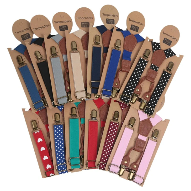New Suspenders for Children Pants Apparel Kids Suspender Boys Girls Shirt Dress Wedding Party Clip-on Adjustable Y-back Braces Qme