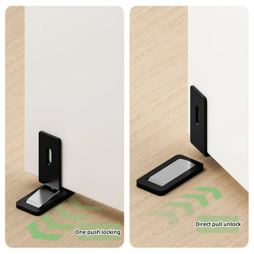 New Invisible Magnetic Door Stopper Aluminum Alloy Self Adhesive Anti-collision Door Draft Stopper Home Windproof Door Blocker Qme