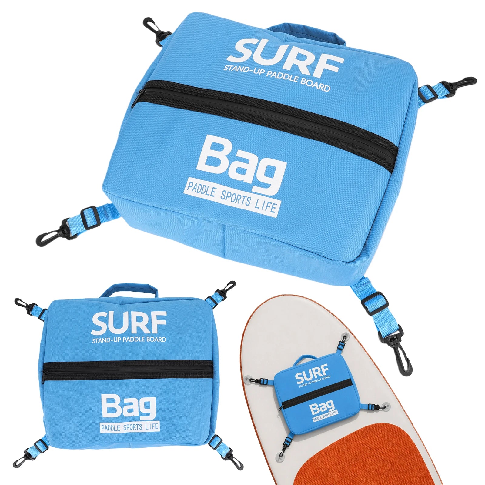 Kayak Paddle Board Deck Bag with Fixing Buckle Stand Up Paddle Board Storage Bags Adjustable Food Storage Pack Surfing Equipment Qme