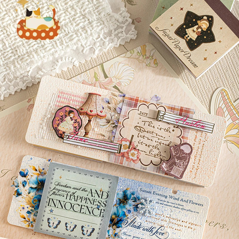 Vintage Fairy Tale Notepad, Large Capacity with Assorted Patterns, Cute Cartoon Journal Base Paper for Notes and Daily Messages Qme