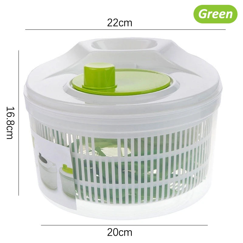 Household Salad Dryer Spinner Vegetable Dehydrator Multi-function Qme Green without slicer