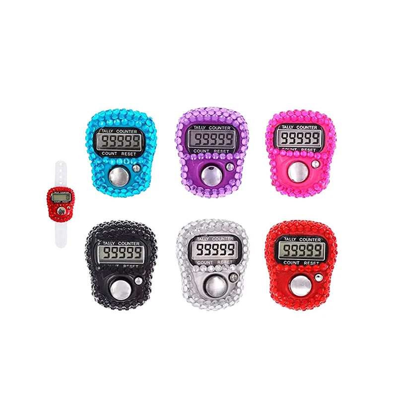 Electronic Finger Counter Ring Click Portable Resettable Digital Qme