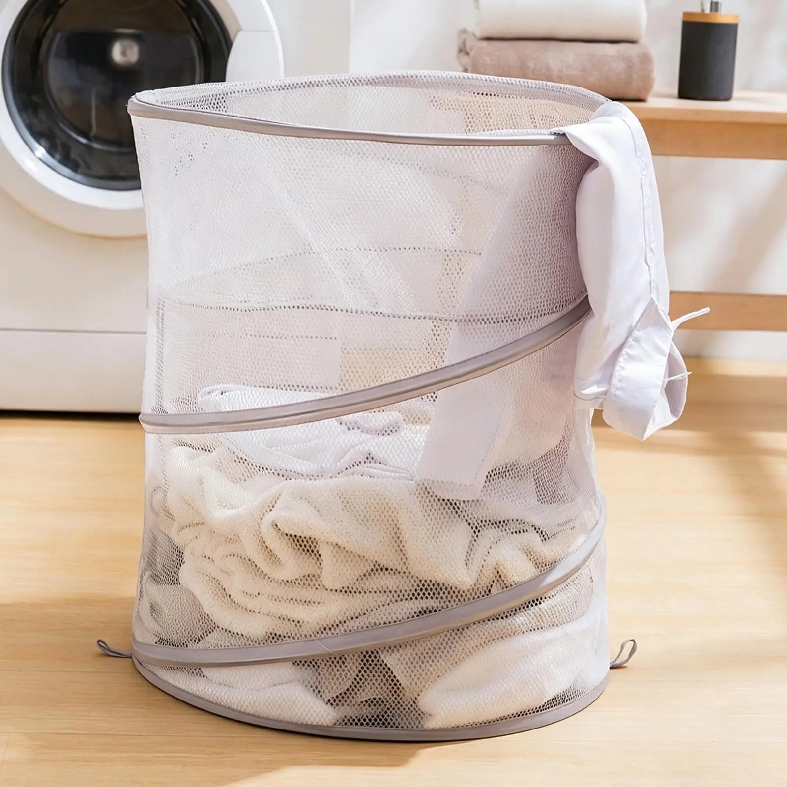 Dorm Laundry Basket Foldable Clothes Storage Bin Bag Bathroom Bedroom Qme
