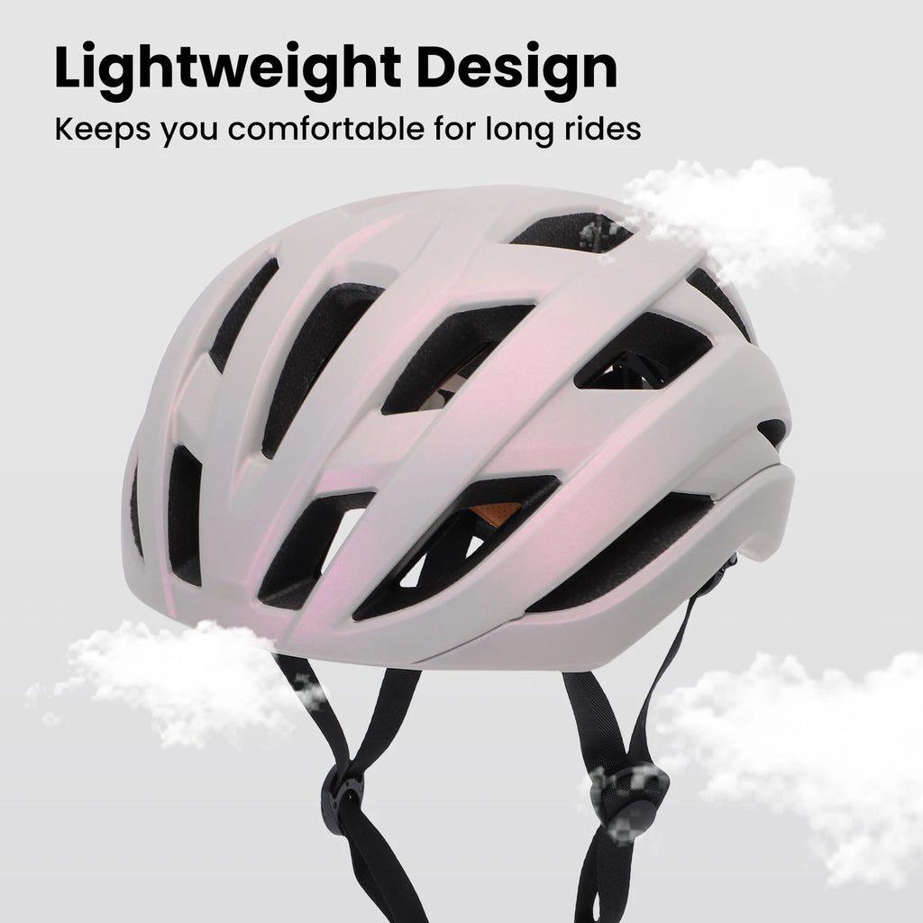Road Bike Helmet Aero Lightweight Helmet with 7 Ventilation Holes 13 Air Outlets Adjustable Fit for Cycling Qme