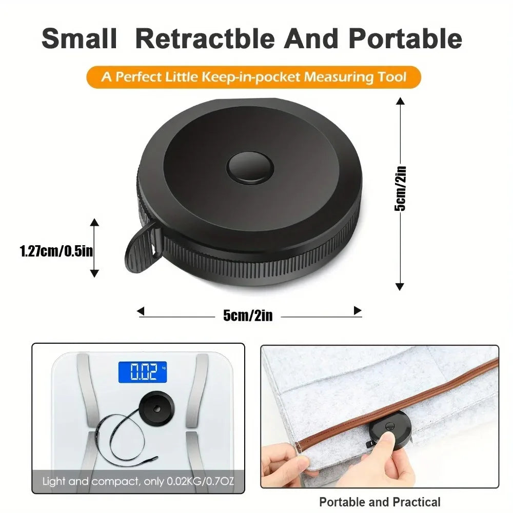 150cm/60inch Retractable Soft Measuring Tape Mini Portable Body Sewing Tape Measure For Body Measurement Tailor Craft Tool Qme