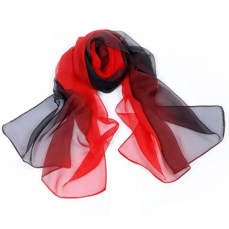 160*50cm Gradient Fashion Chiffon Scarf Women's Long Wraps and Shawls Lady Spring Autumn Scarves Bandana Hijab Stoles Qme RD