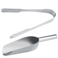 5PCS Stainless Steel Ice Scoop / Ice Tongs Set Food Serving Scoop Clip for Ice Cube Candy Flour Grain Buffet BBQ Bar Qme Tongs