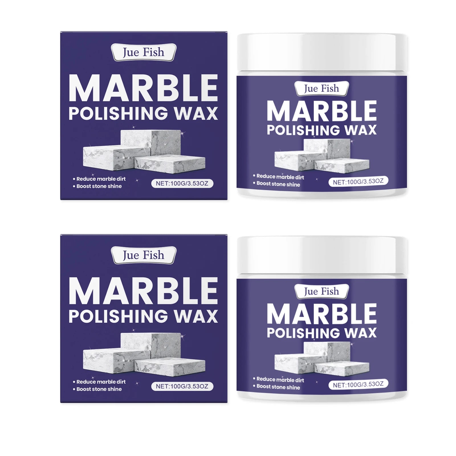 Marble Polishing Wax Cleaning Stains Reduce Dirt Buildup Enhance Surface Shine & Gloss Protection Marble Tile Daily Maintenance Qme 2 x 100g Boxed