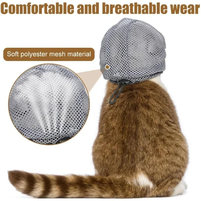 Cat mouth cover, anti licking and bite breathable transparent mesh mask, suitable for cat beauty, nail trimming, bathing Qme