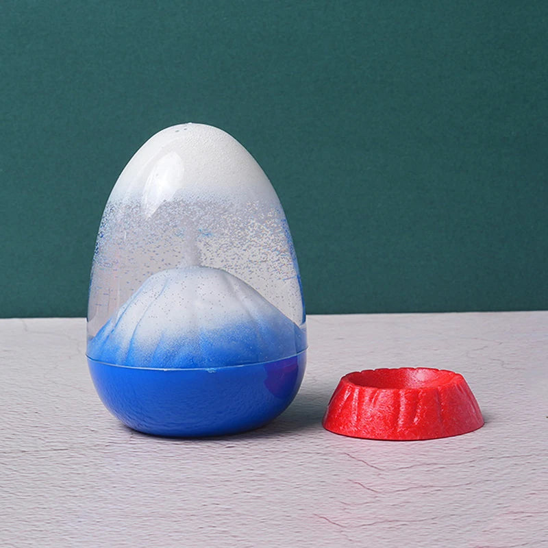 Eggshell Volcanic Eruption, Floating Sand Volcanic Eruption Ornament, Acrylic Crystal Liquid Hourglass Timer Ornament. Qme C