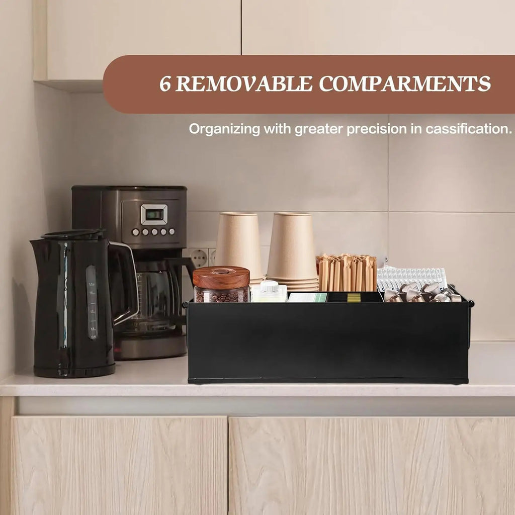Coffee Counter Organizer Sugar Holder Basket Desk Coffee Counter Organizer With Handle For Dorm Studio Breakroom Living Room Qme