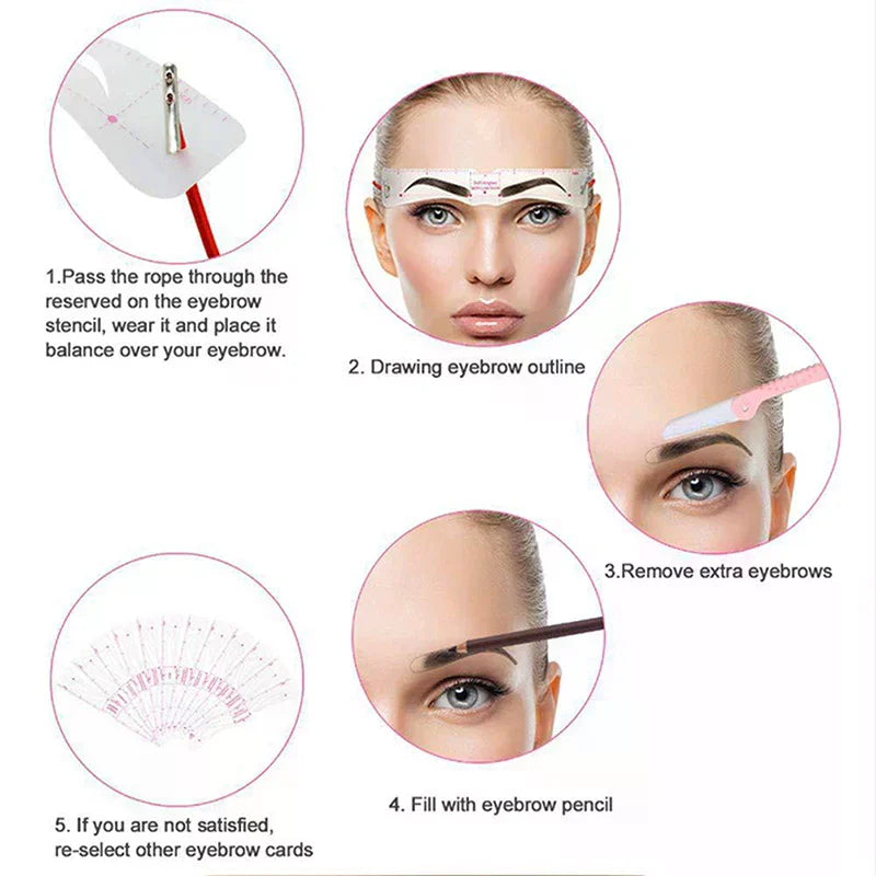 6 Fixable Eyebrow Stencil Grooming Shaper Template Reusable Stickers Qme