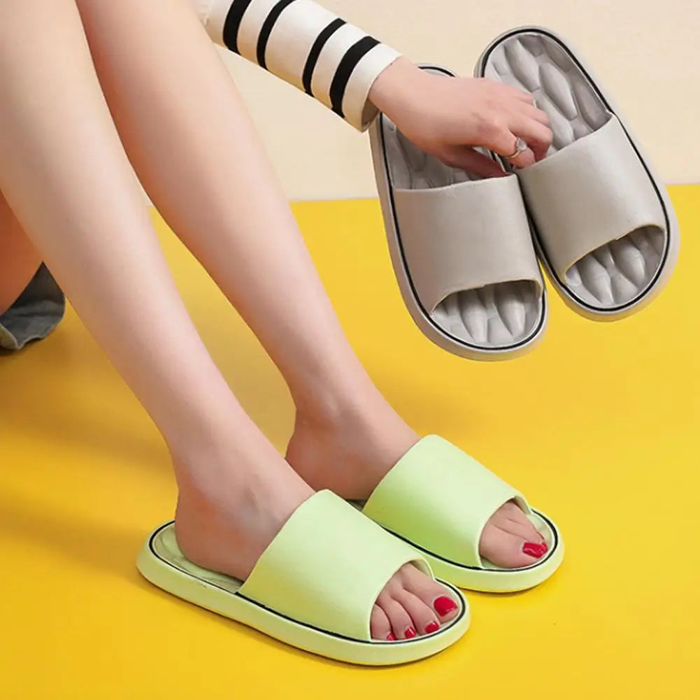 NEW Super Light Soft Slippers Simple Fashion Slides EVA Elastic Shoes Colorful Sneakers In Door Bathroom Flip Flops Qme