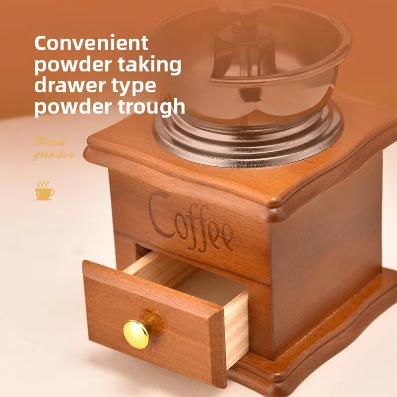 Household Small Retro Hand Coffee Machine Grinder Bean Kitchen Manual Qme