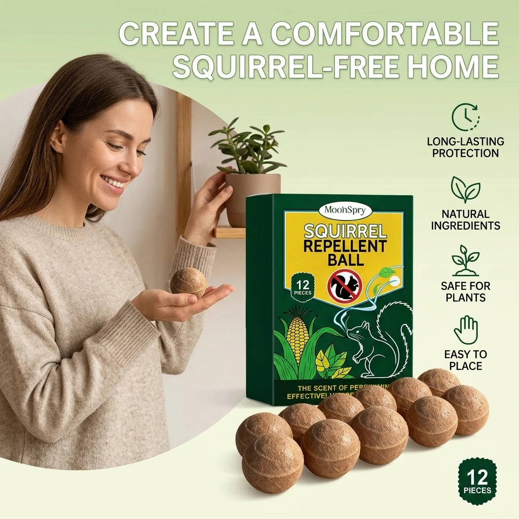 Squirrel Repellent Balls Drive Away Squirrels Reduce Disturbance Persistent Odor Emission Natural Peppermint Wildlife Repellents Qme