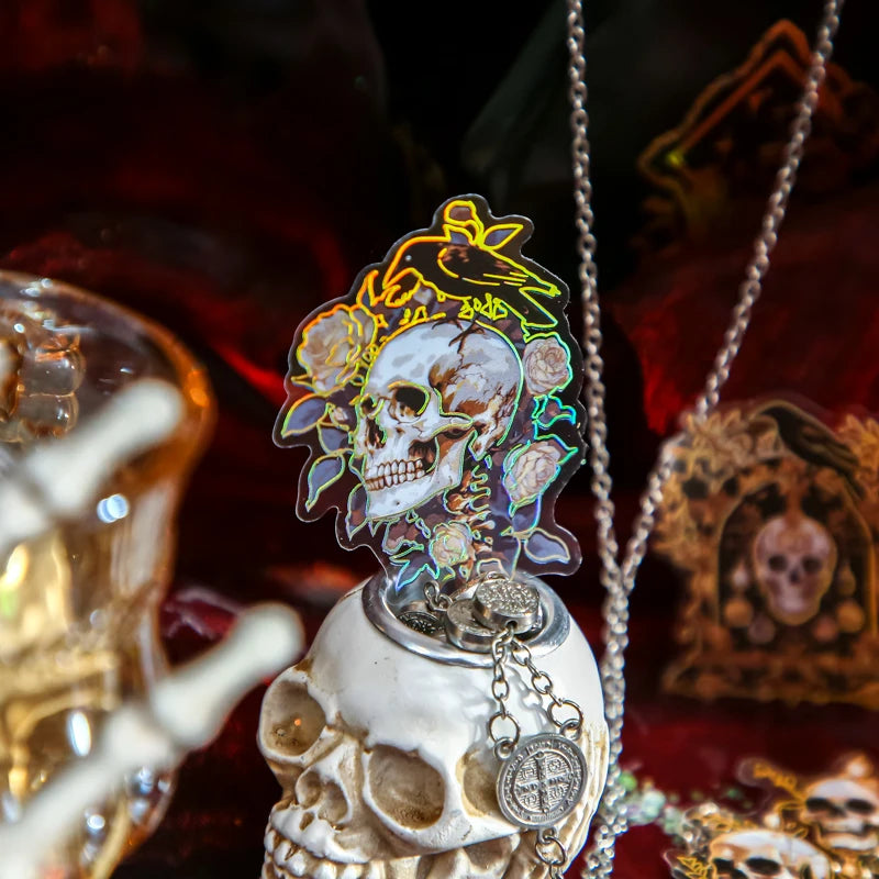 30 pcs Undead Skeleton Series Skeleton Decorative PET Stickers Scrapbooking Diary Album Phone Cup Journal Planner Stationery Qme