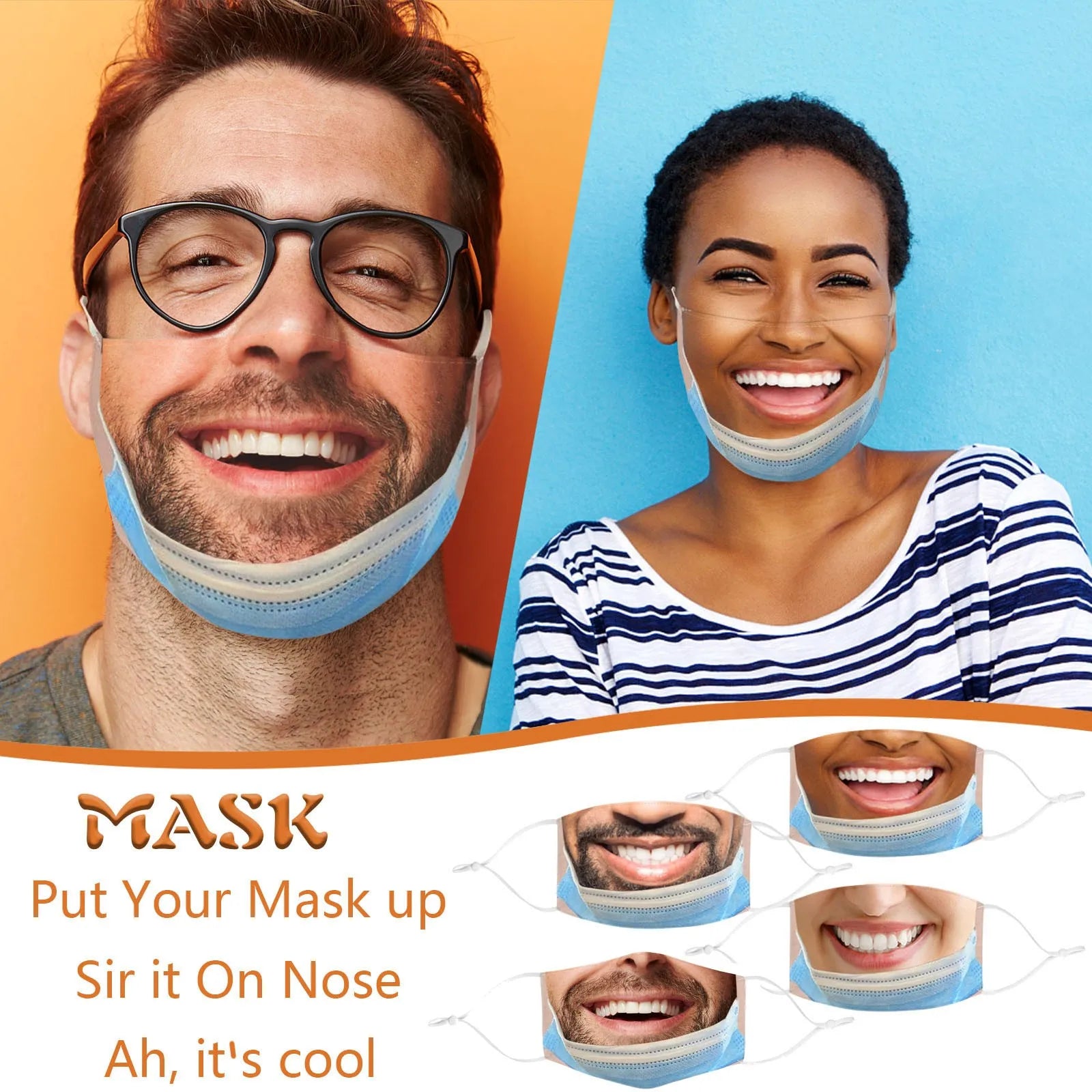 Adult Funny Mouth Mask Funny Cloth Face Masks Mascarillas Cosplay Accessories Washable Reusable Anti-dust Protection Mask Qme